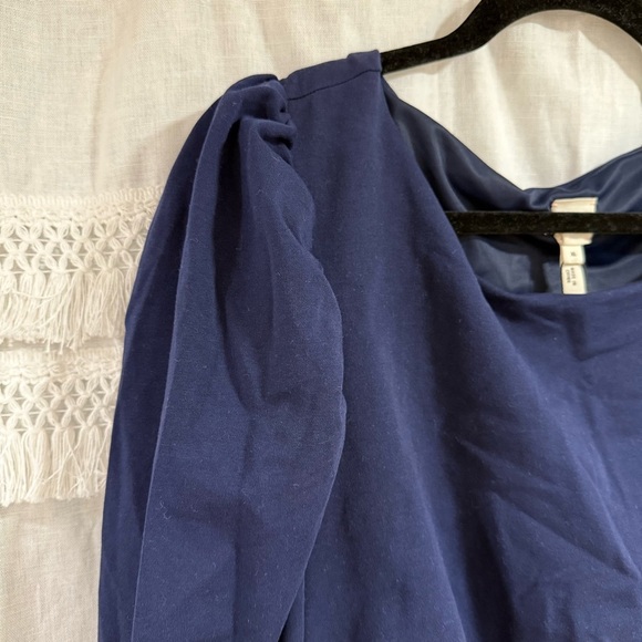 La Vie Rebecca Taylor French Terry Dress Navy Blue - Picture 6 of 10